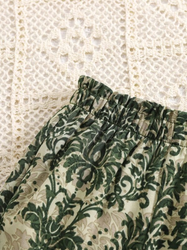 Pantalon fleuri taille élastique – Image 5