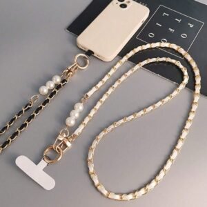 Lanière perles métal chic
