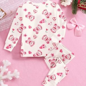 Ensemble 2 pcs fleurs ourson