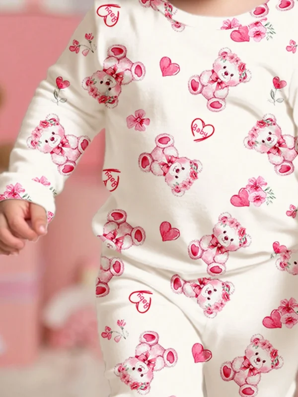 Ensemble 2 pcs fleurs ourson – Image 3