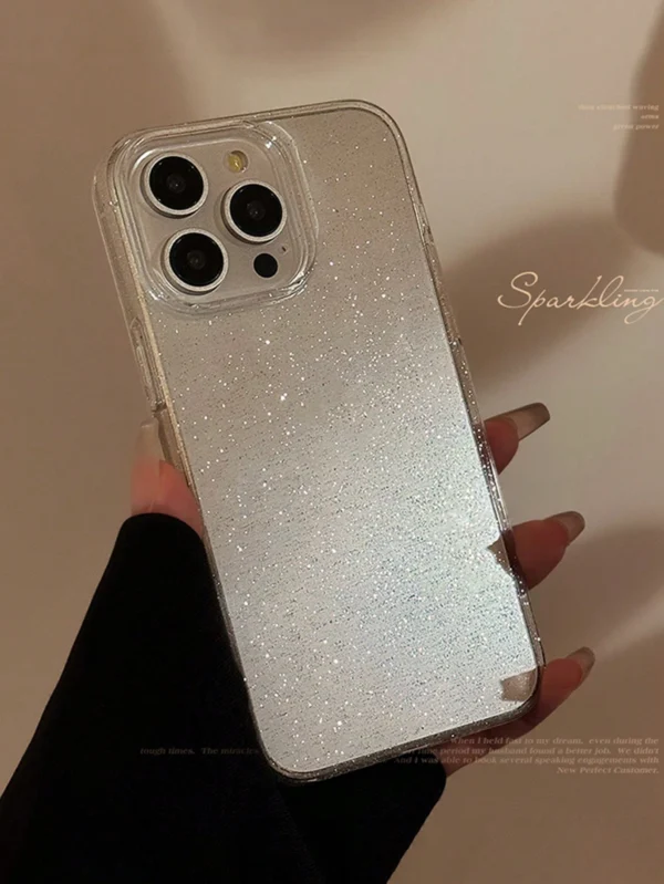 Coque pailletée trou iPhone