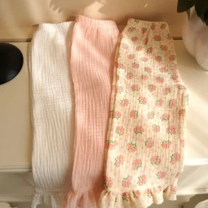 3 pcs pantalons à volants fleuris