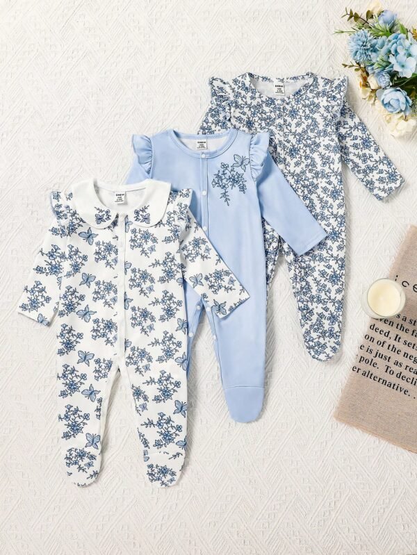 3 pcs body col fleuri