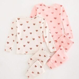 Ensemble 4 pcs cœur tricot