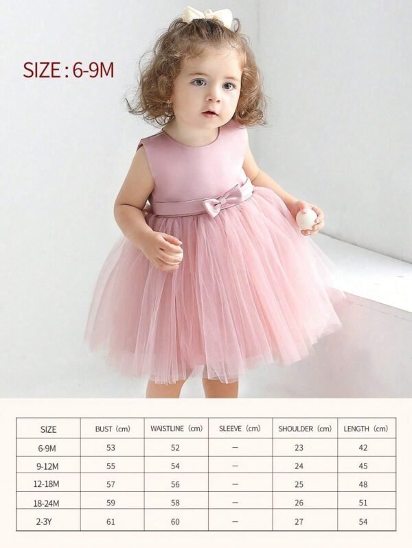 Robe tulle rose 0-2 ans – Image 2