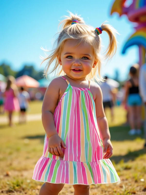 Robe rayée style coréen