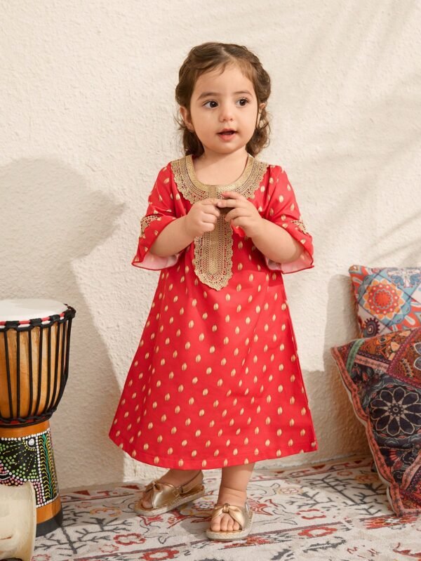 Robe décontractée pois rouges – Image 4