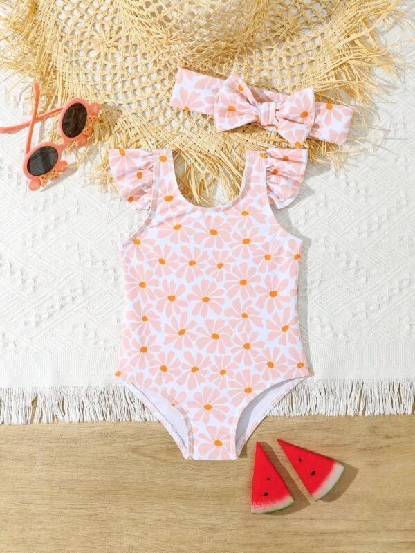 Maillot bain manches volantées