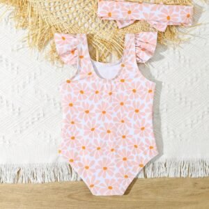Maillot bain manches volantées