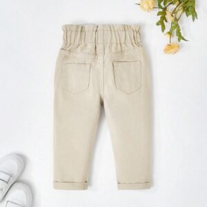 Pantalon jean taille froncée
