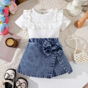 2 pcs t-shirt manches courtes jean