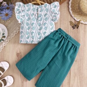 2 pcs top volant pantalon