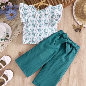 2 pcs top volant pantalon