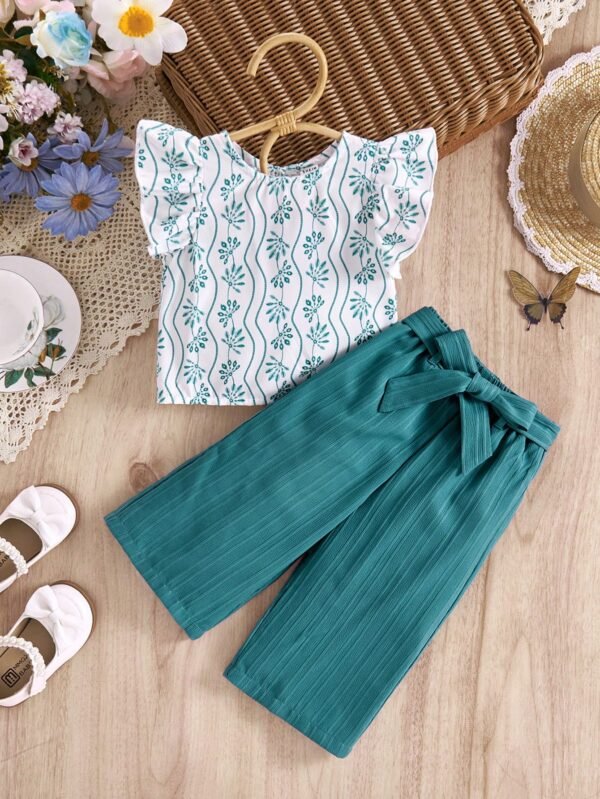 2 pcs top volant pantalon