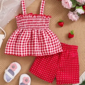 2 pcs top brodé short