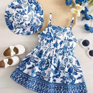 Ensemble 2 pcs robe + chapeau
