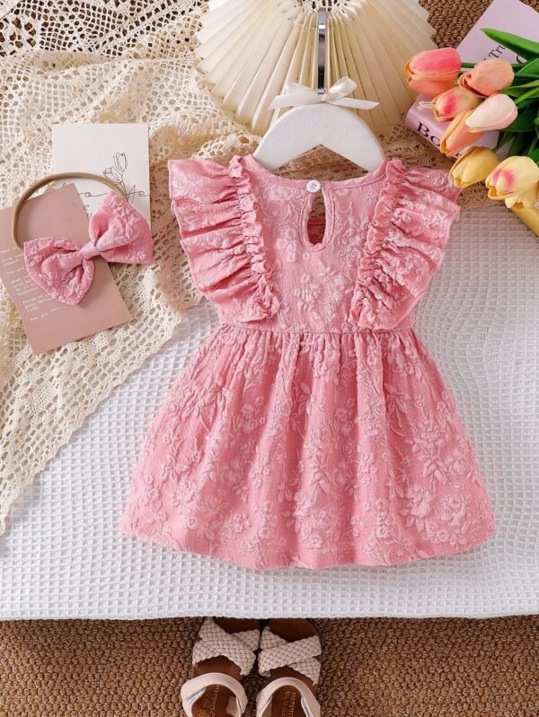 Ensemble 2 pcs robe volants nœud – Image 3
