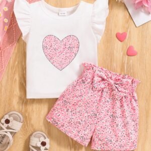 2 pcs top volanté short