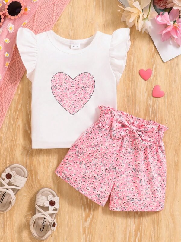 2 pcs top volanté short