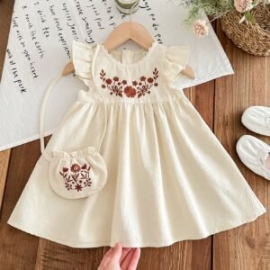 Robe tressée brodée sac