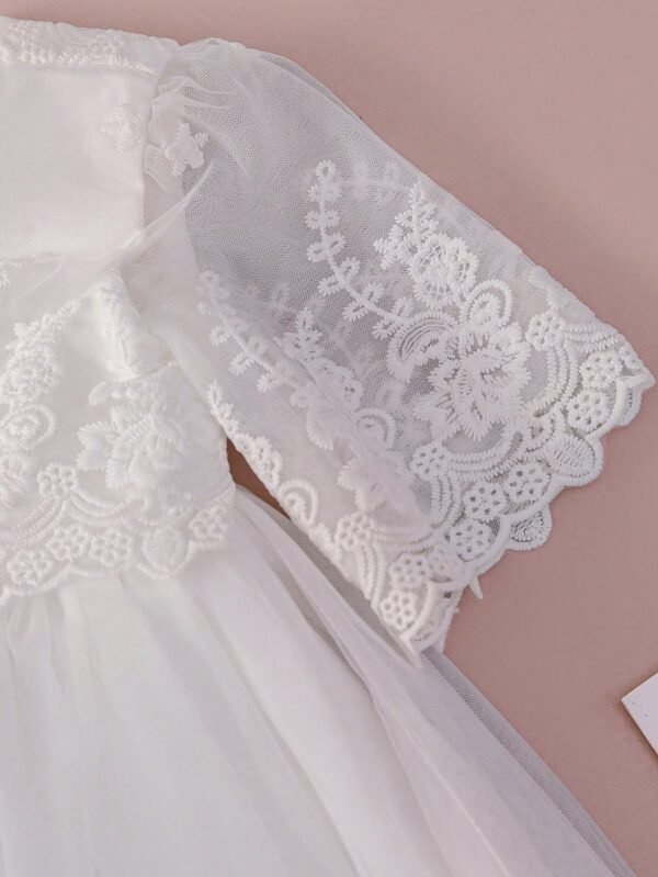 Robe baptême tulle dentelle – Image 4