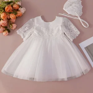 Robe baptême tulle dentelle