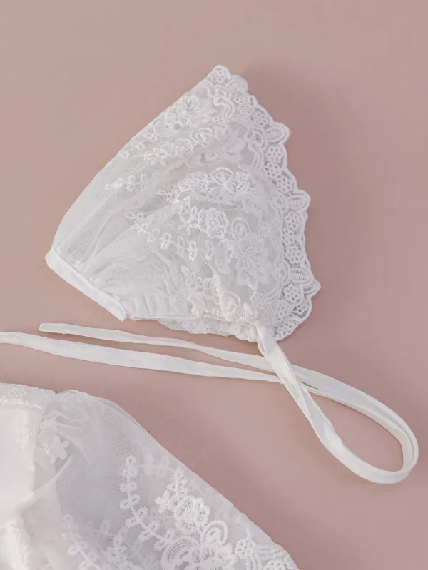 Robe baptême tulle dentelle – Image 6