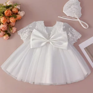 Robe baptême tulle dentelle