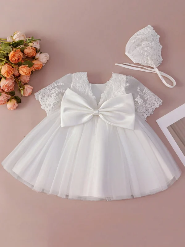 Robe baptême tulle dentelle