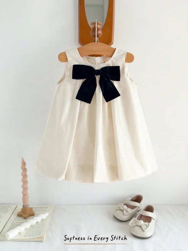 Robe sans manches nœud bébé – Image 3