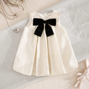 Robe sans manches nœud bébé