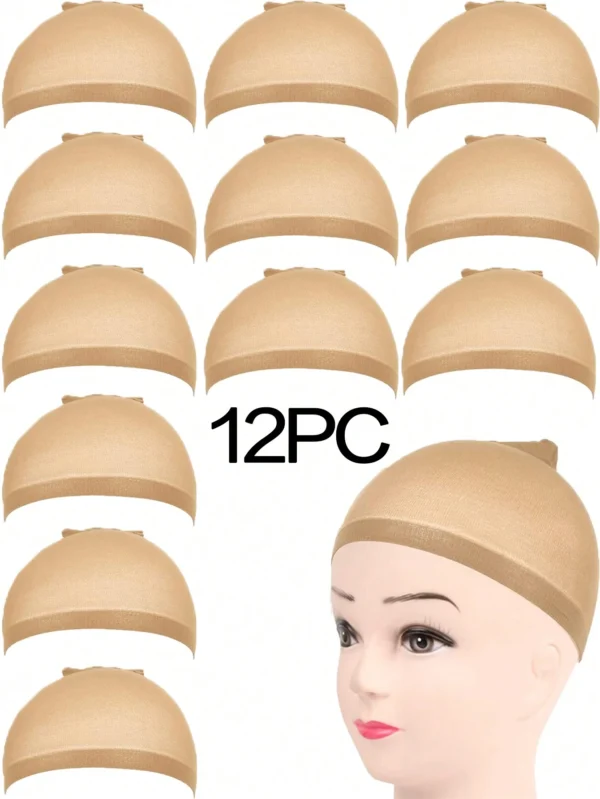 12 pcs bonnets perruque beige – Image 6