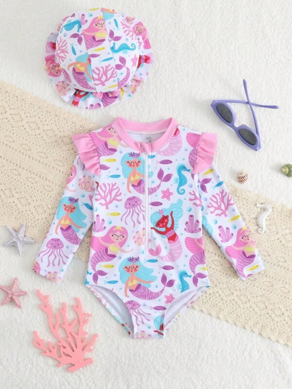 Maillot bain sirène volantée