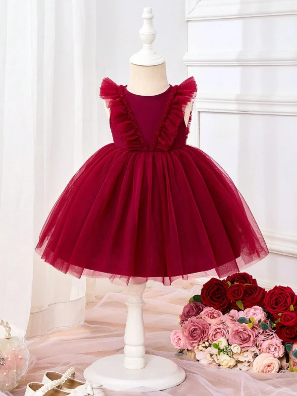 Robe tulle bordeaux élégante