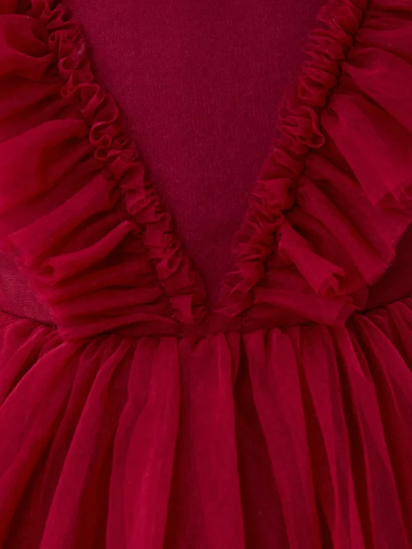 Robe tulle bordeaux élégante – Image 3