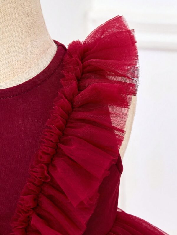 Robe tulle bordeaux élégante – Image 4