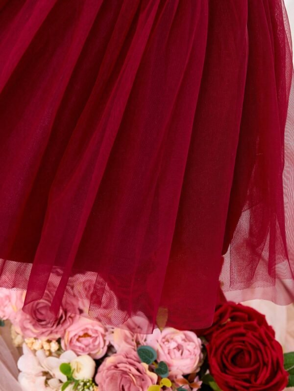 Robe tulle bordeaux élégante – Image 6