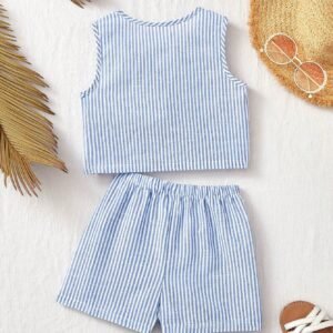 Ensemble gilet rayé shorts