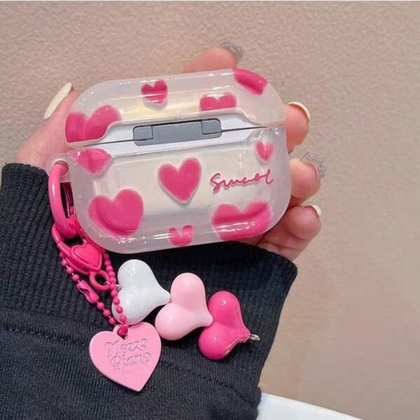 Coque rose cœur AirPods – Image 3