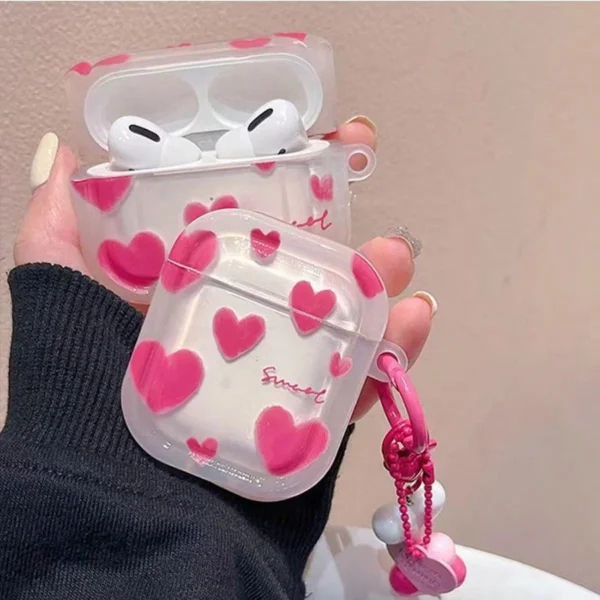 Coque rose cœur AirPods – Image 4