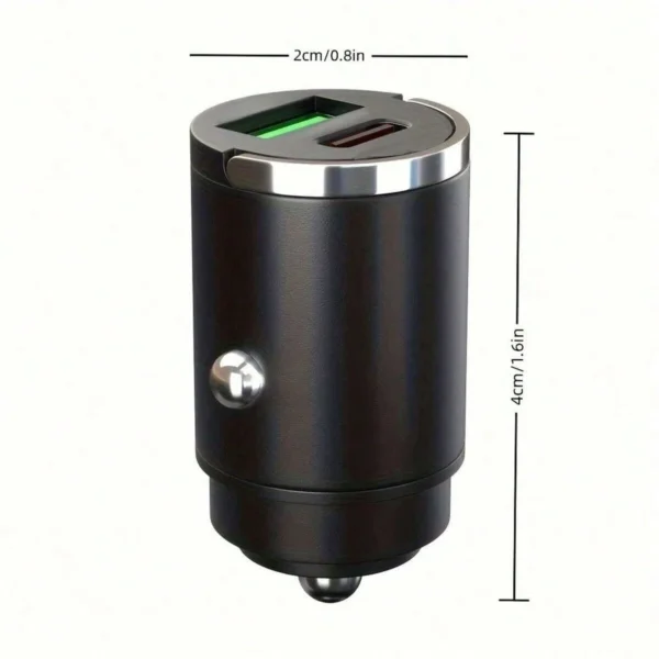 Chargeur voiture double port métal – Image 23