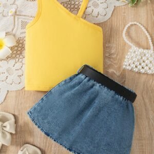 2 pcs top fleur jupe
