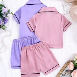 Ensemble 4 pcs short violet