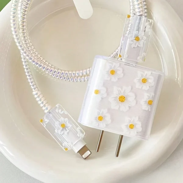 5 étuis chargeur fleuris – Image 4