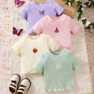 4 pcs hauts brodés
