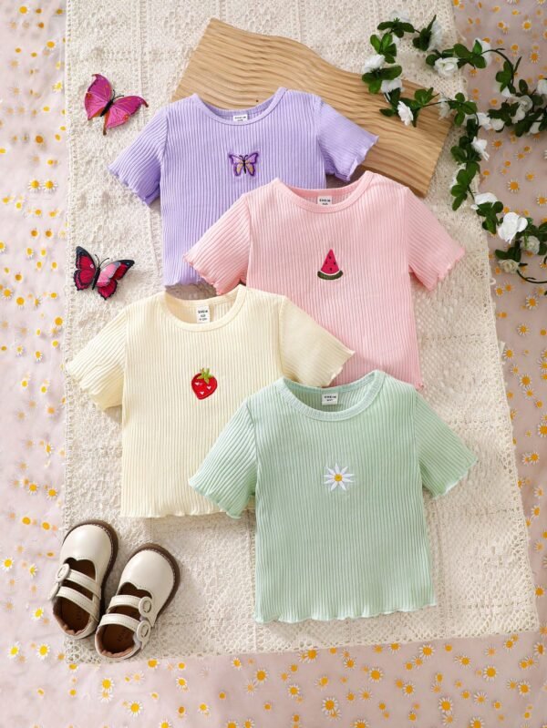 4 pcs hauts brodés