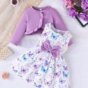 Set 2 pcs top volants robe