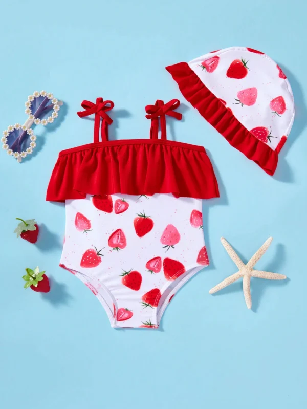 Ensemble maillot fraise volants – Image 8