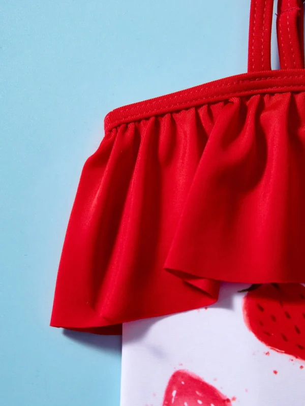 Ensemble maillot fraise volants – Image 3