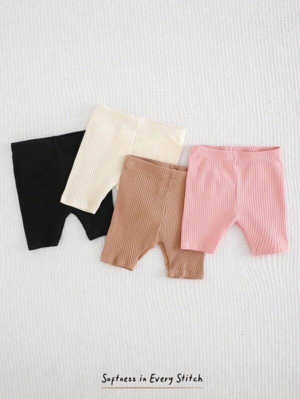4 pcs shorts tricotés unis – Image 3